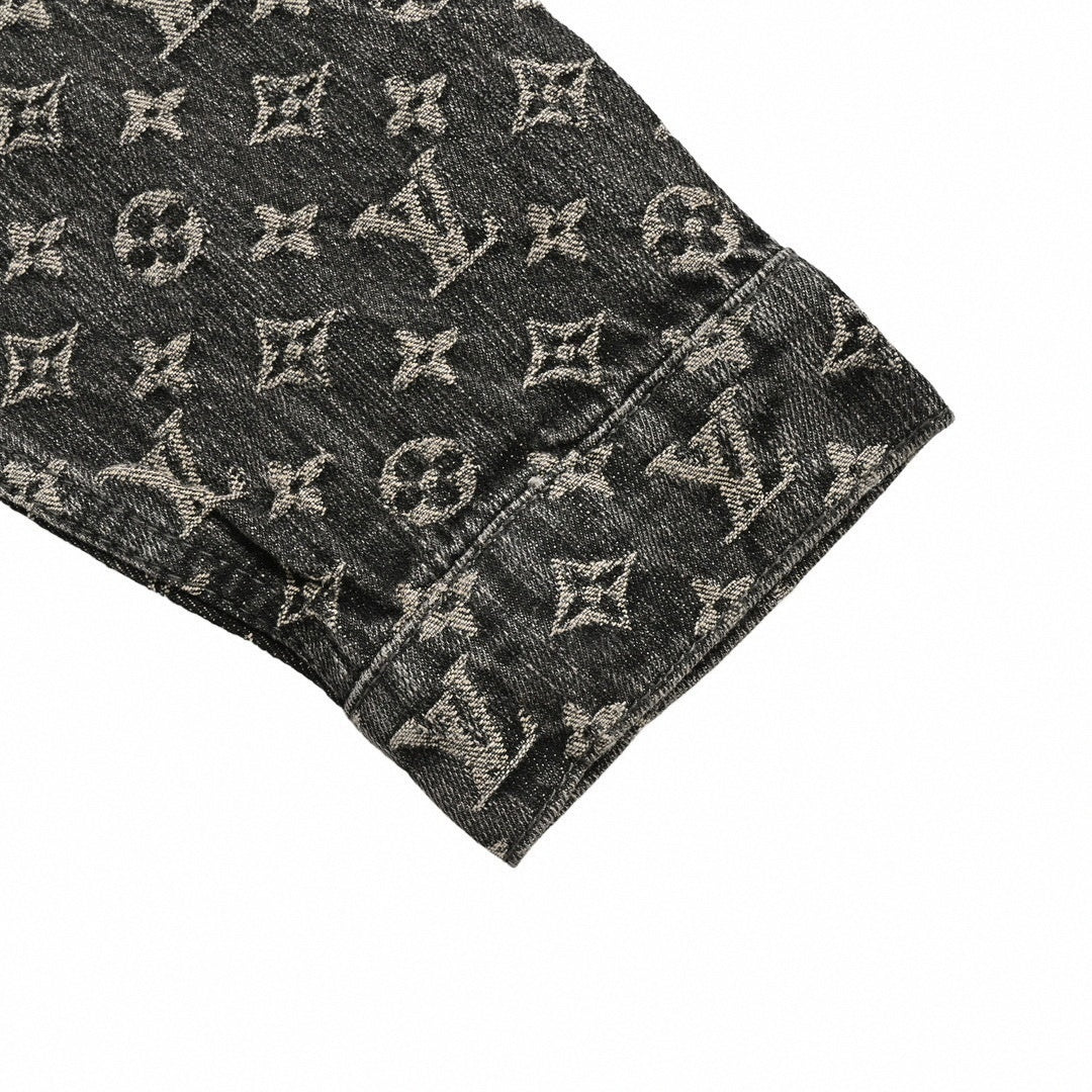 Monogram & Damier Mixed Denim Jacket – Charcoal Edition