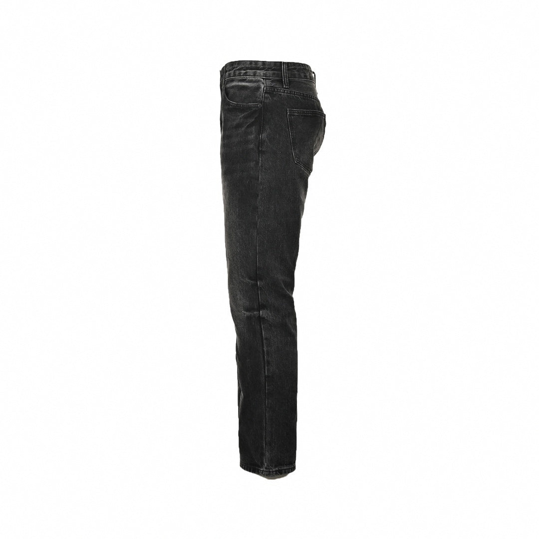 Men's Faded Black Slim-Fit Denim Jeans