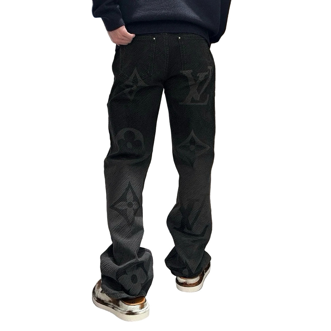 Black Monogram Shadow Denim Jeans