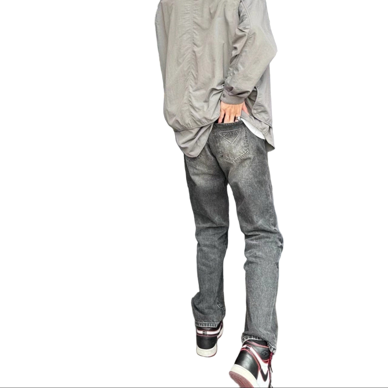 Men's Faded Black Slim-Fit Denim Jeans