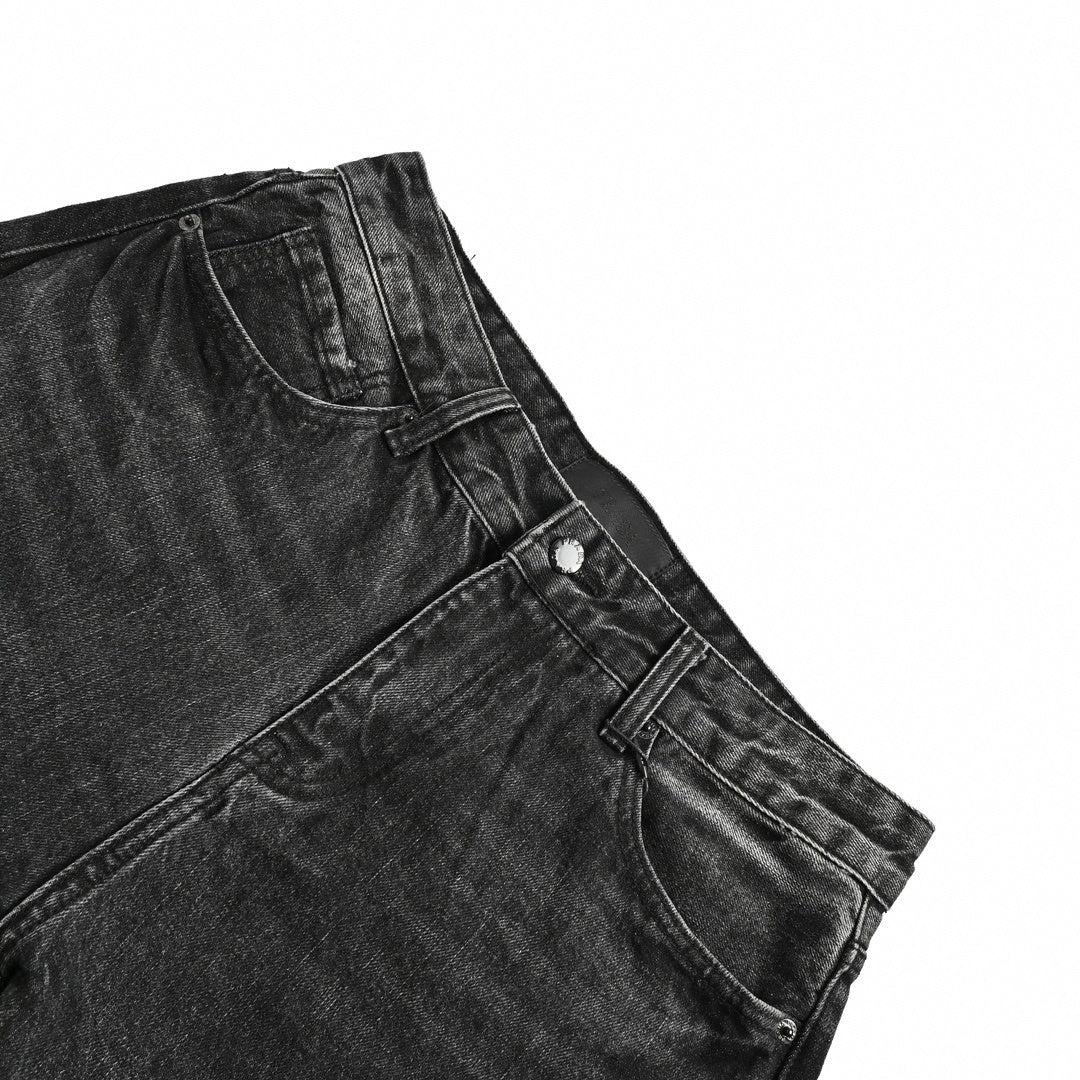 Men's Faded Black Slim-Fit Denim Jeans
