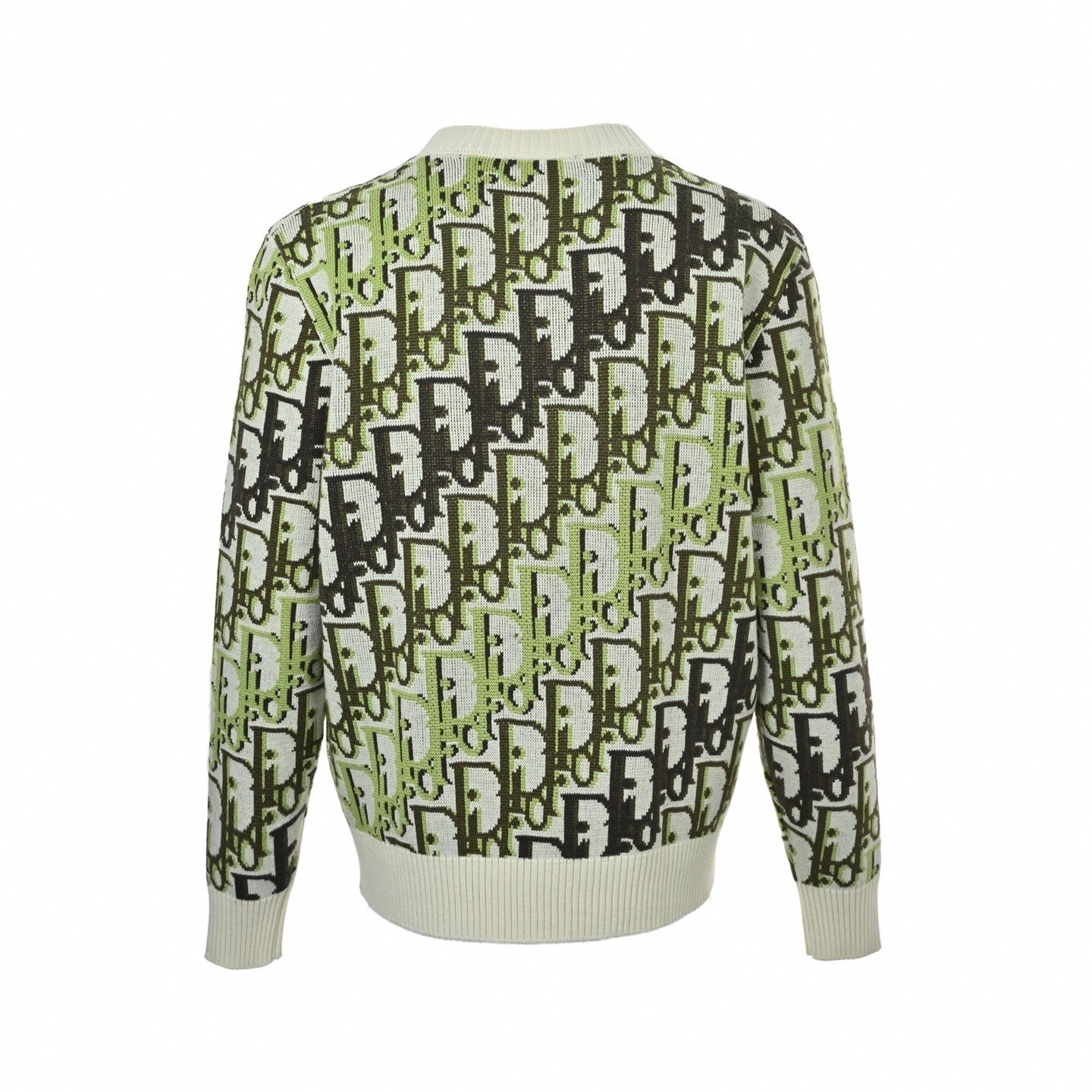 Oblique Jacquard Wool Blend Crewneck