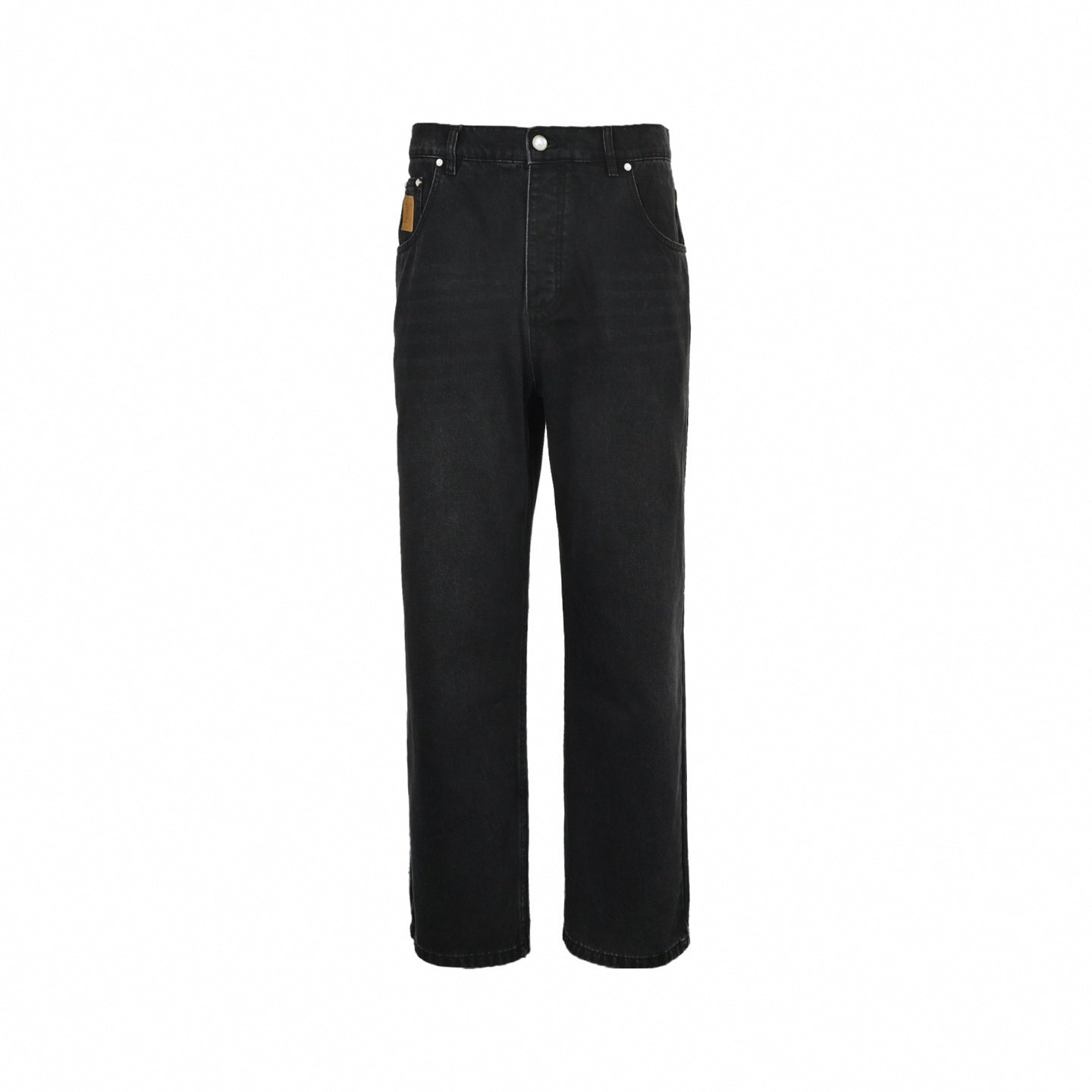 Monogram Patch Black Denim Jeans