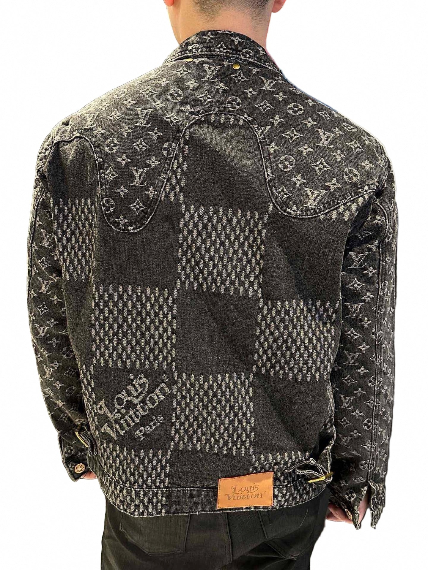 Monogram & Damier Mixed Denim Jacket – Charcoal Edition
