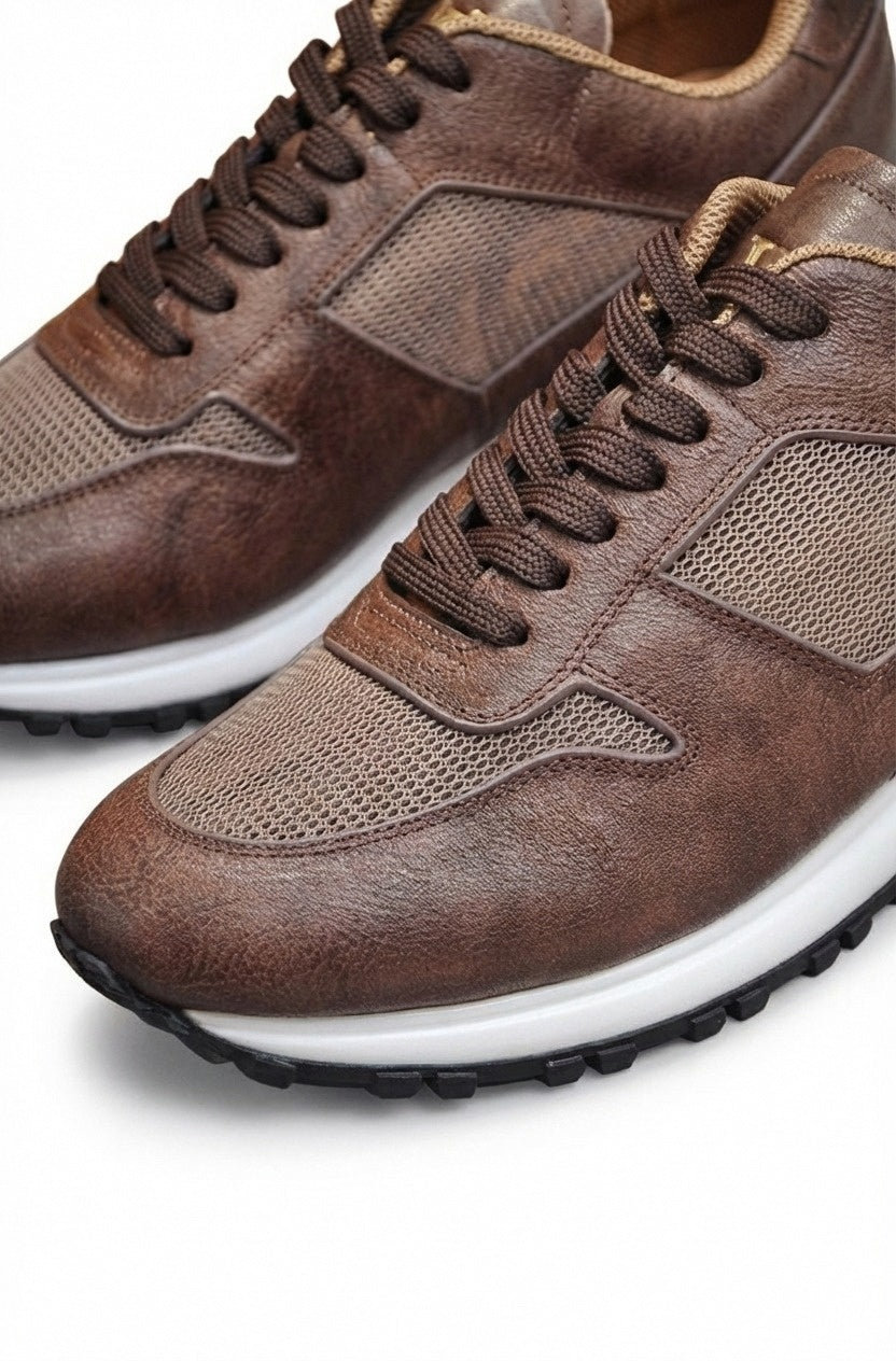 Brown Leather Run Away Sneaker