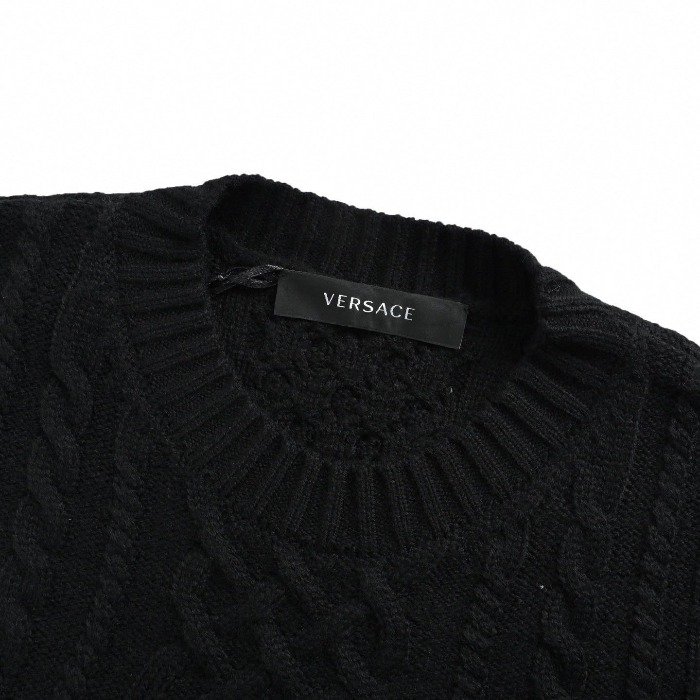 Versace Medusa Cable-Knit Crew-Neck Sweater