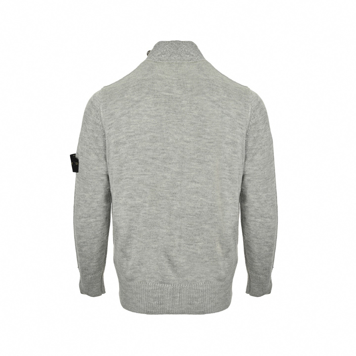 Buttoned Stand-Collar Knit Cardigan