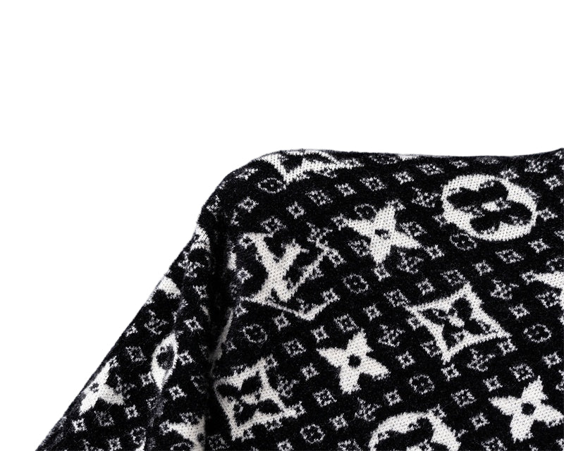 LV Black Monogram Knit Sweater