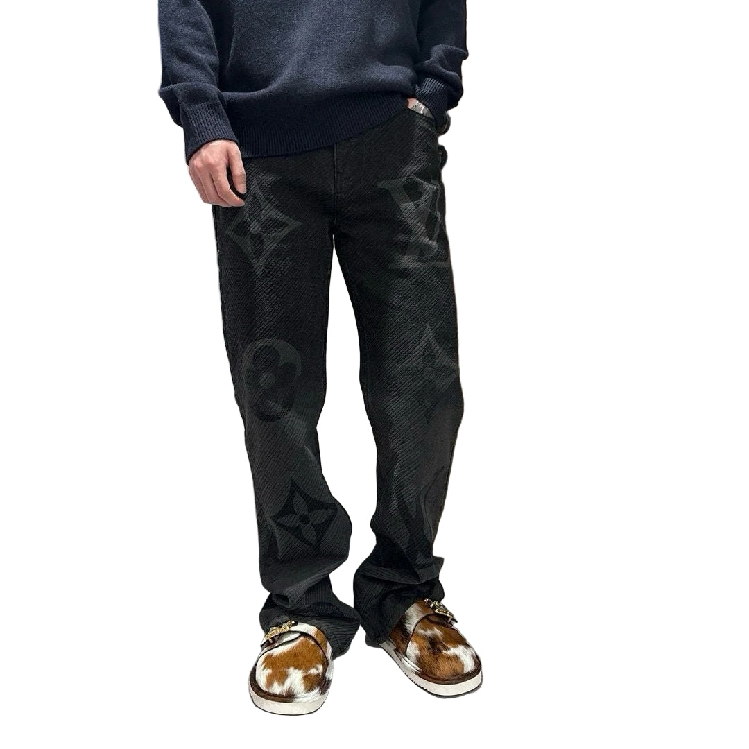 Black Monogram Shadow Denim Jeans