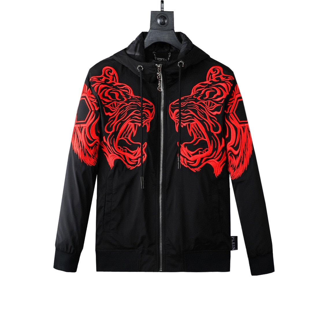 Embroidered Twin Tiger Windbreaker