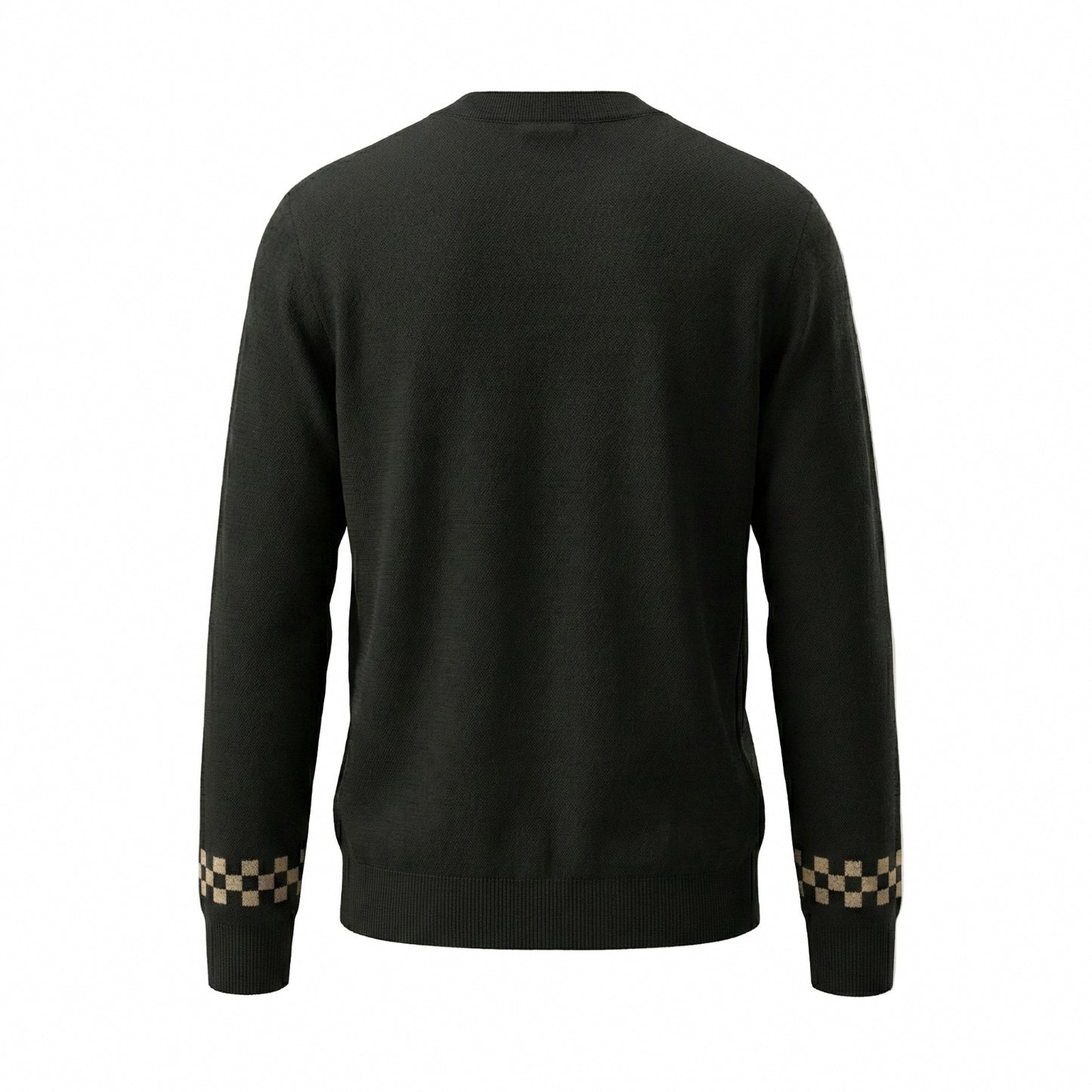 Black Monogram Accent Wool Cardigan