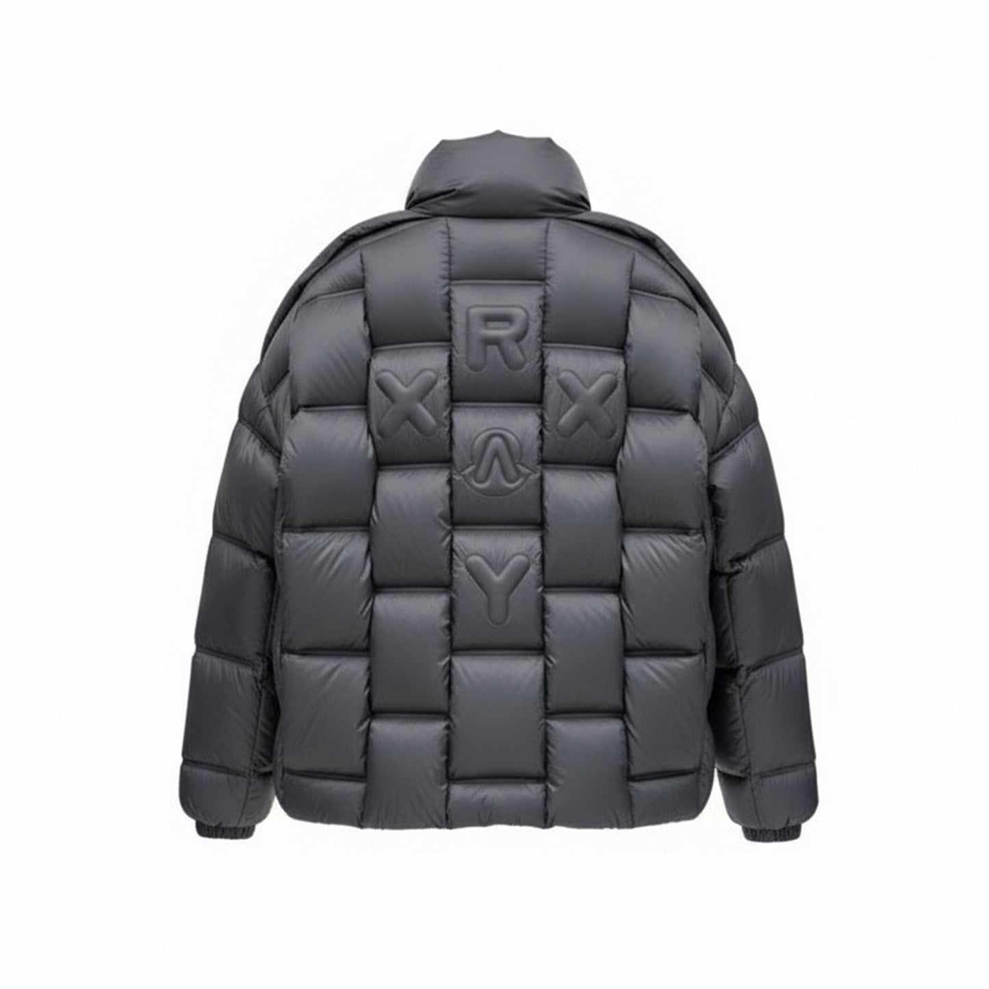 Square Quilted Embossed Back Puffer Jacket