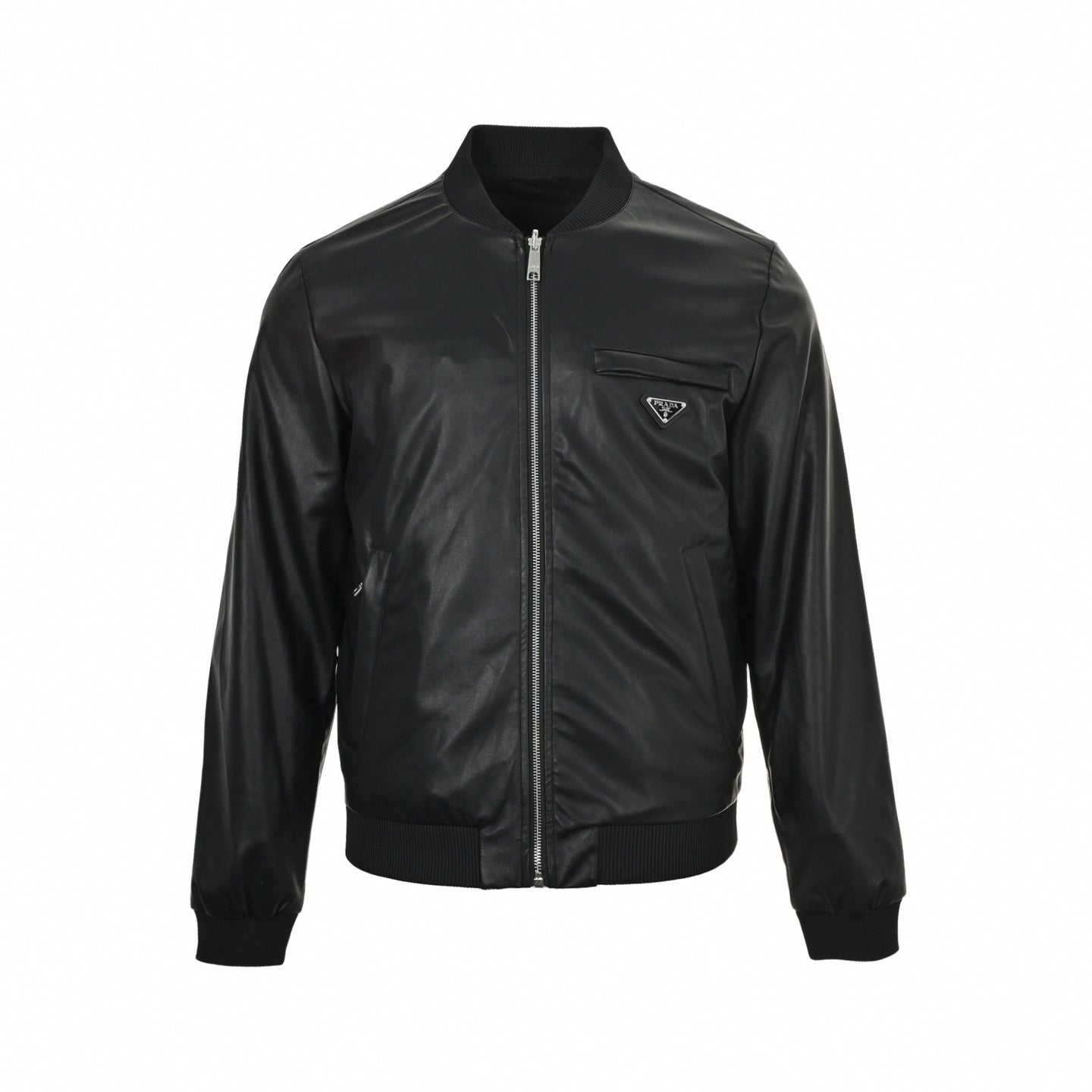 Reversible Leather & Nylon Bomber Jacket