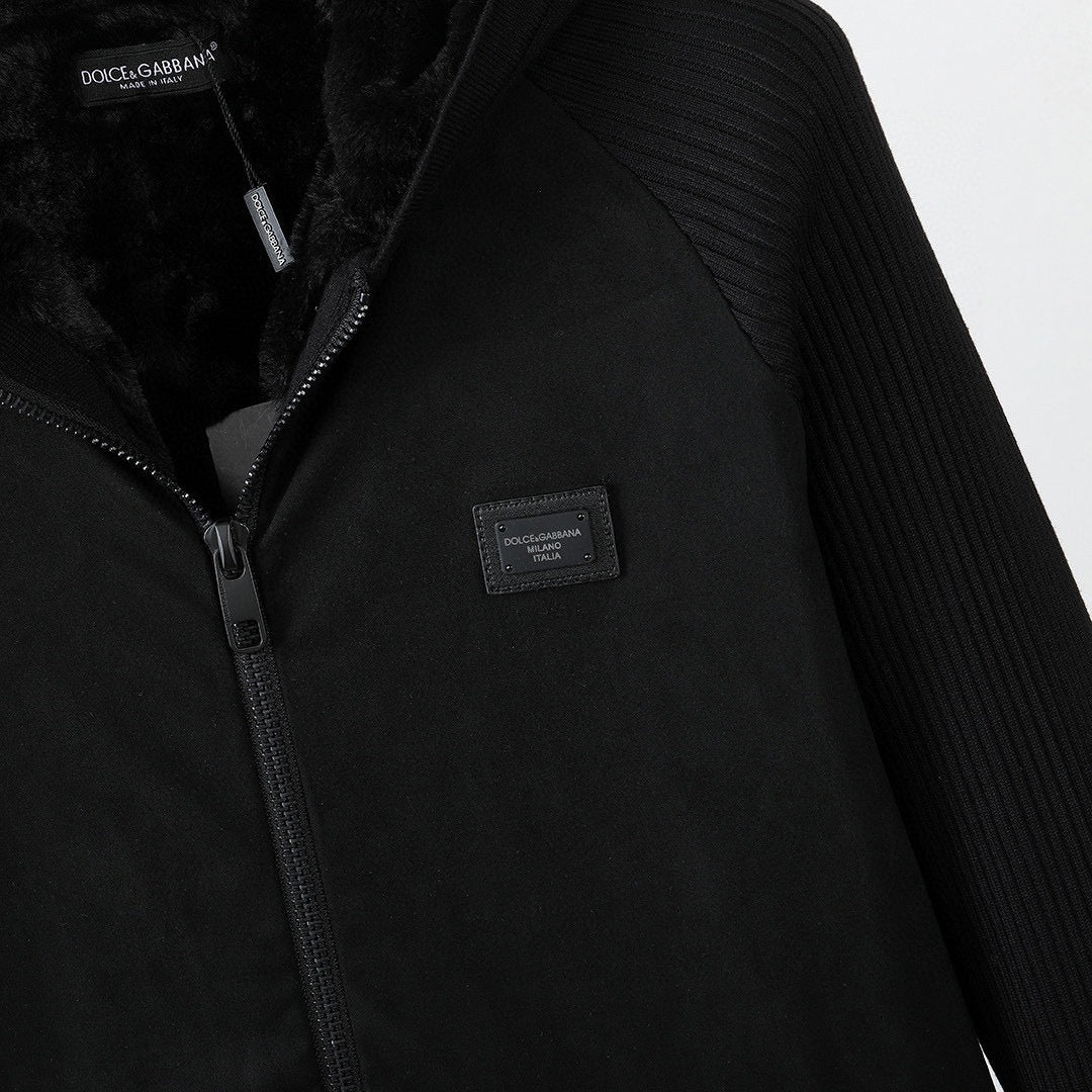 Faux-Fur Lined Hooded Zip Jacket