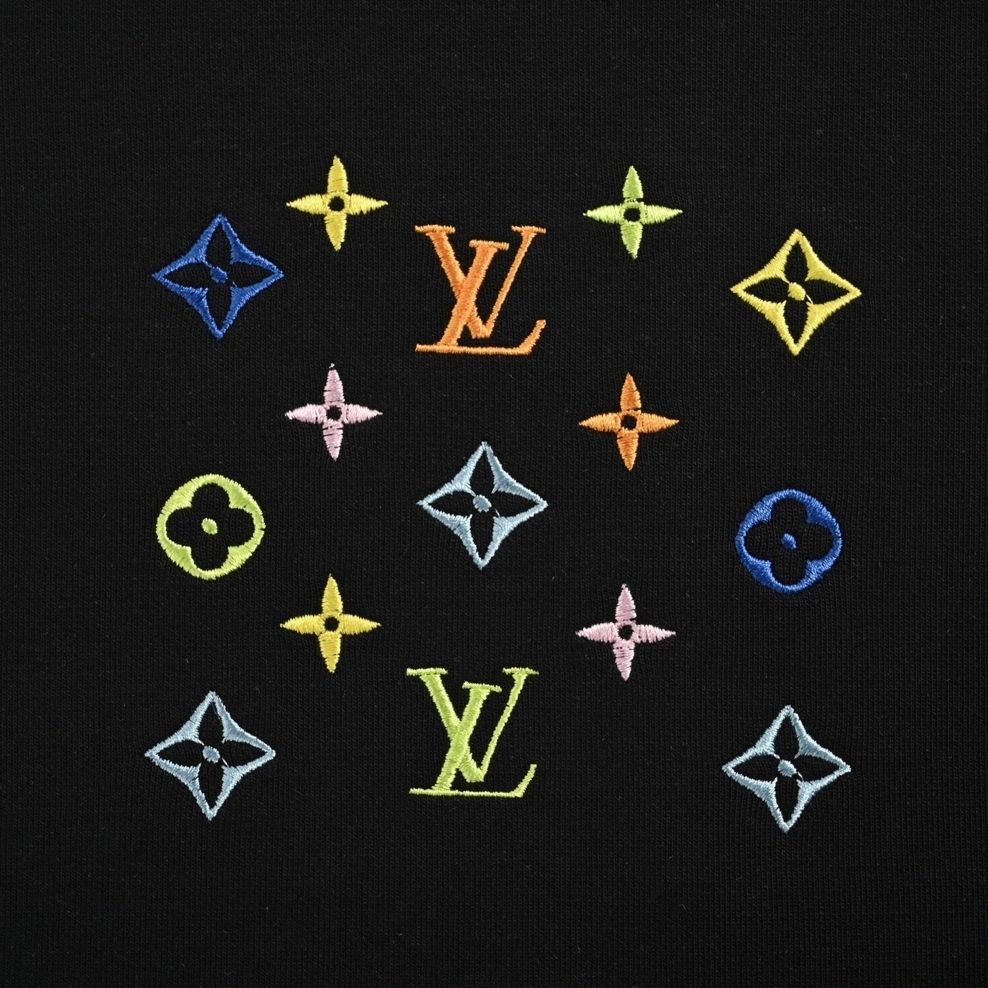 Multicolor Embroidered Monogram Crewneck