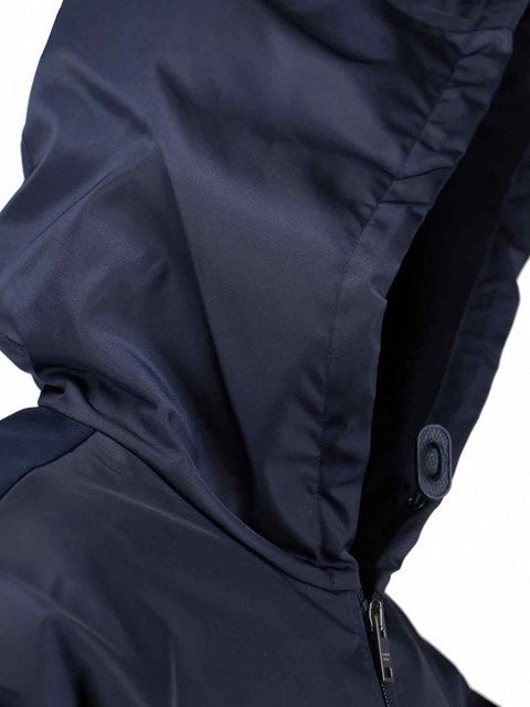 Navy Blue Re-Nylon Logo Zip Hoodie