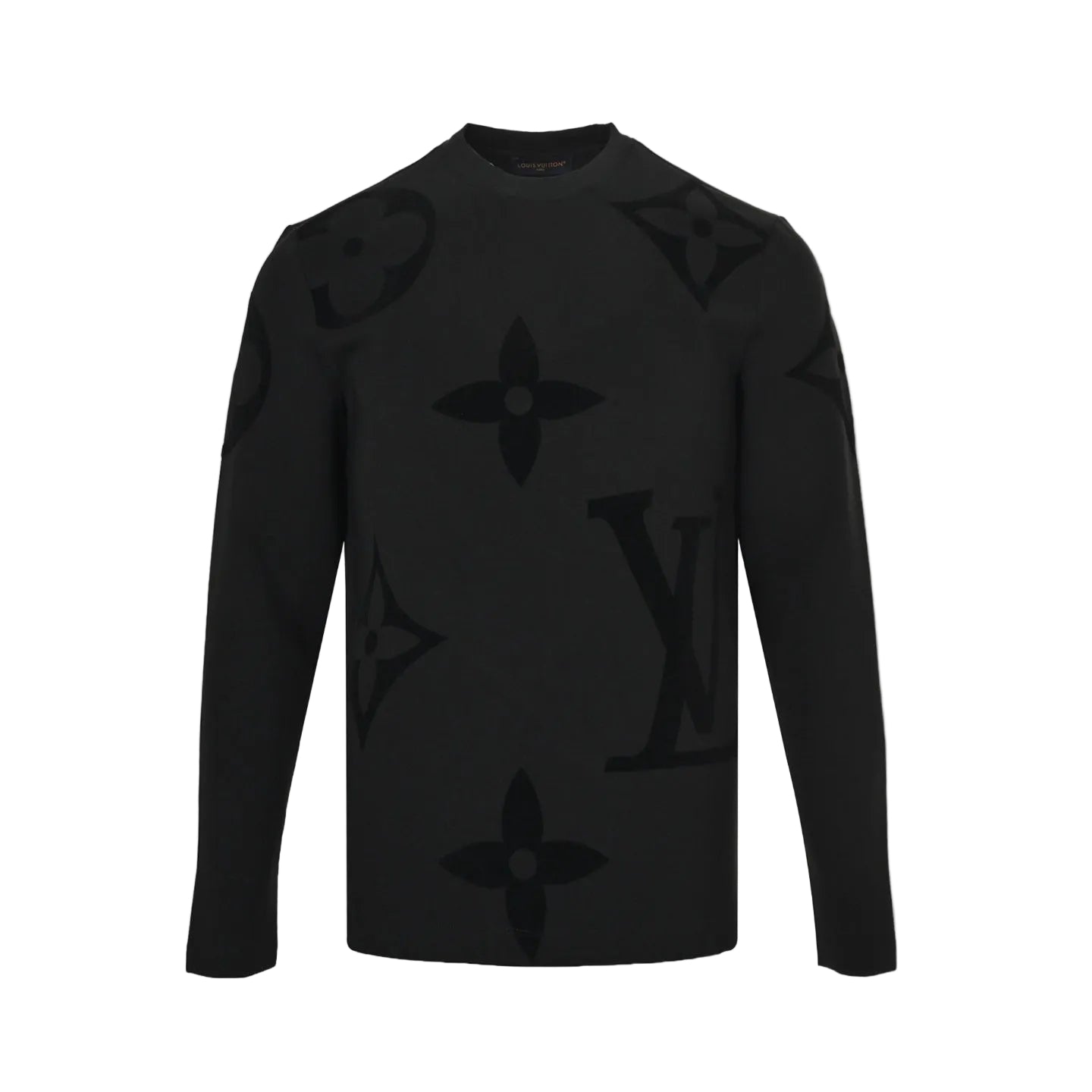 LV Monogram Long-Sleeved Cotton Crewneck