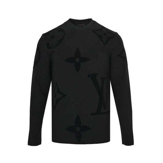 LV Monogram Long-Sleeved Cotton Crewneck