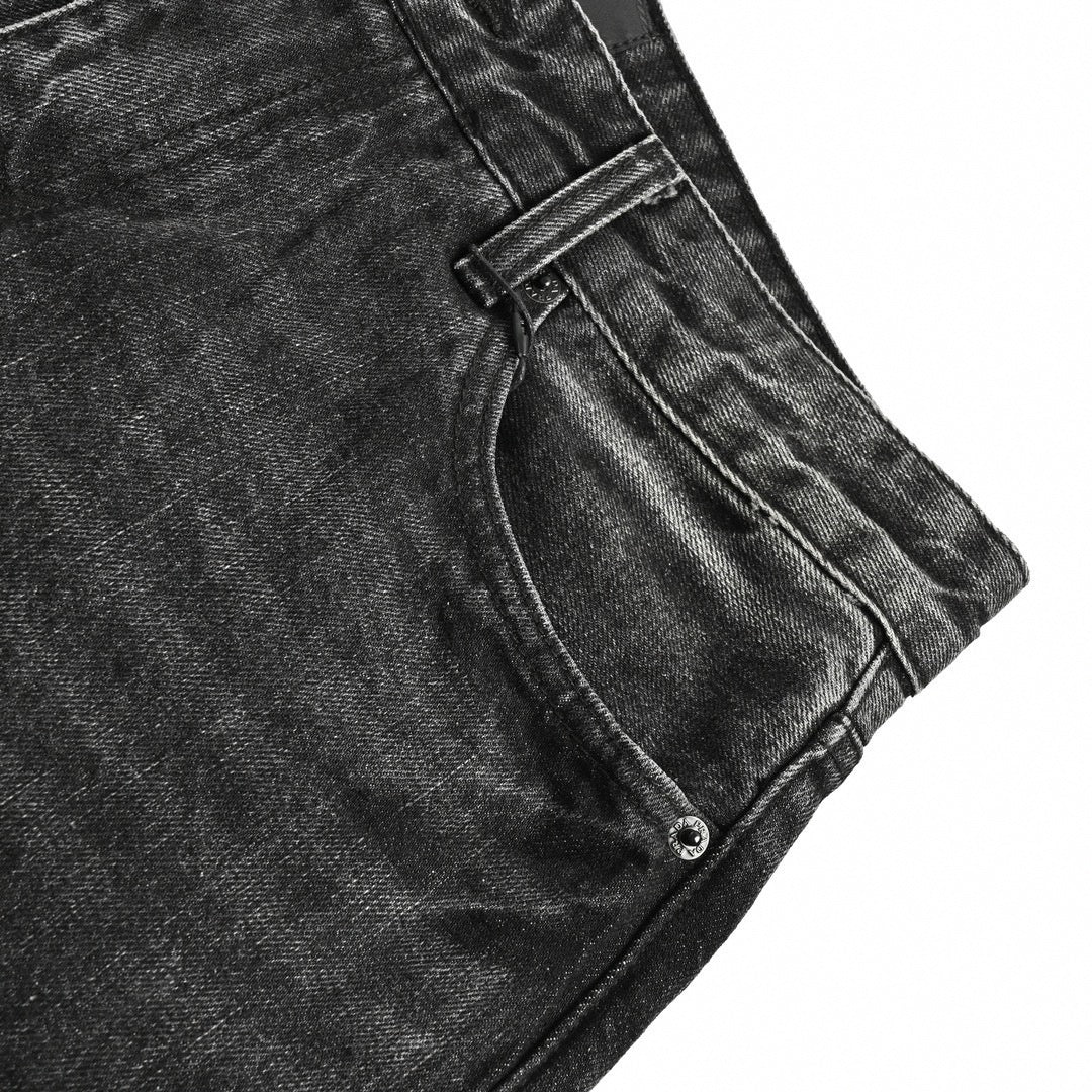 Men's Faded Black Slim-Fit Denim Jeans