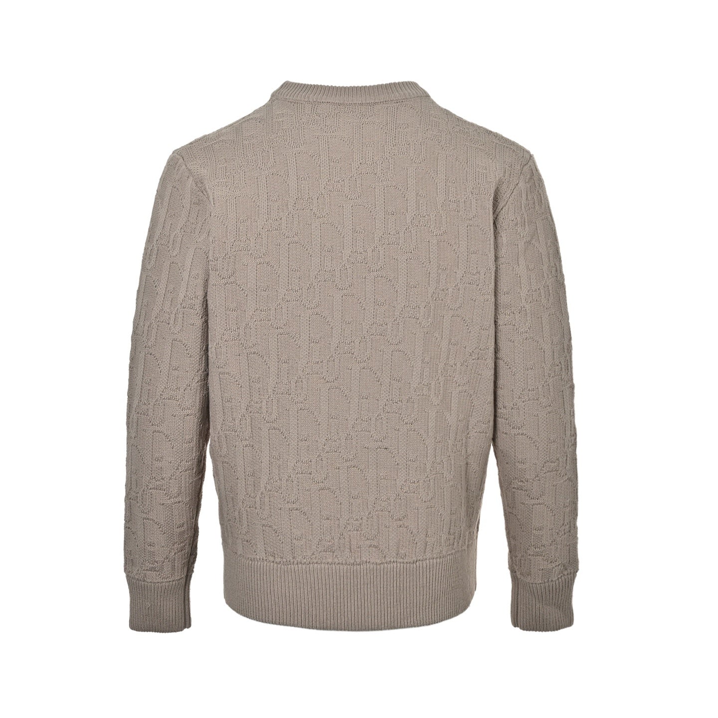 Beige Textured Oblique Knit Sweater