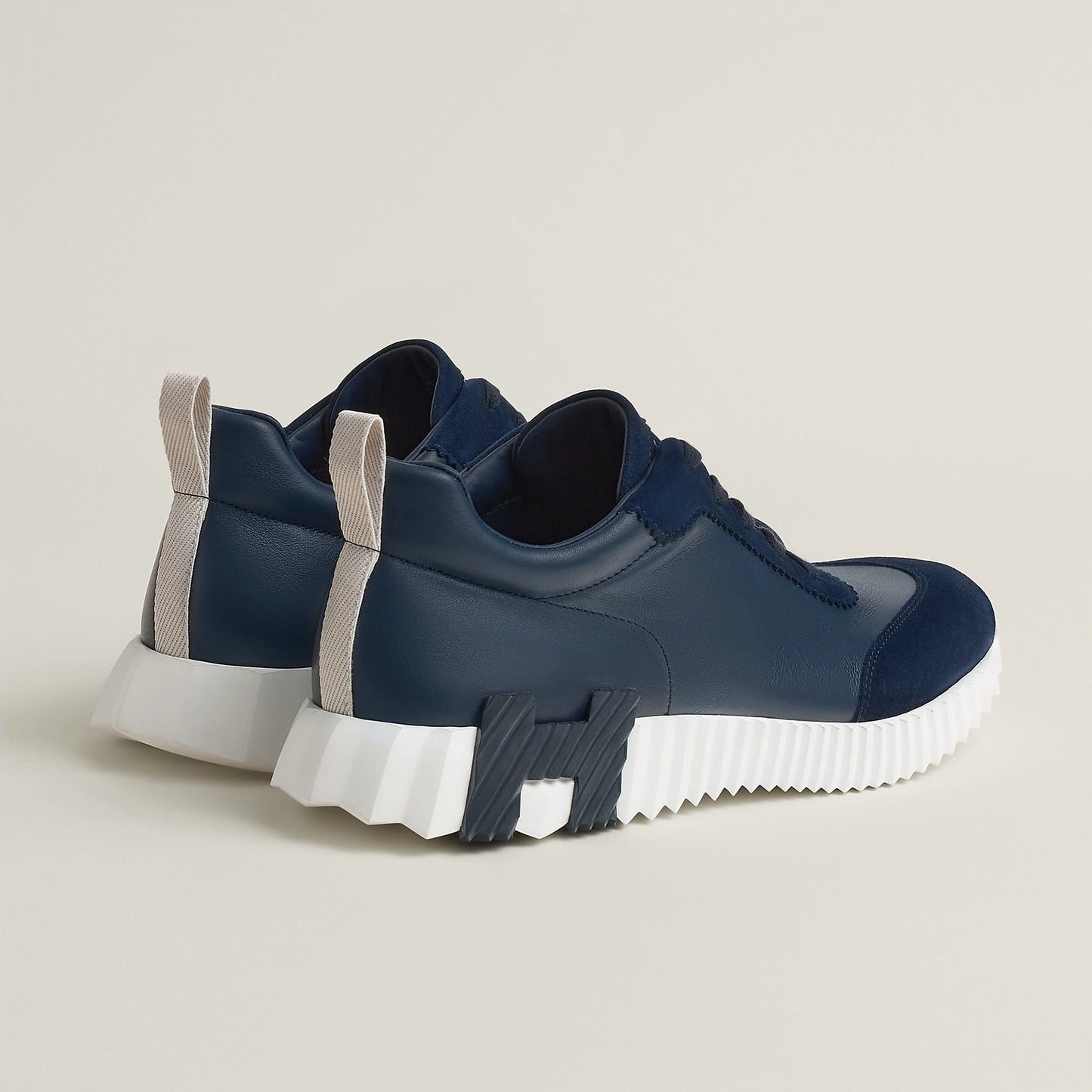 Bounce Sneaker – Navy Blue Calfskin & Technical Knit