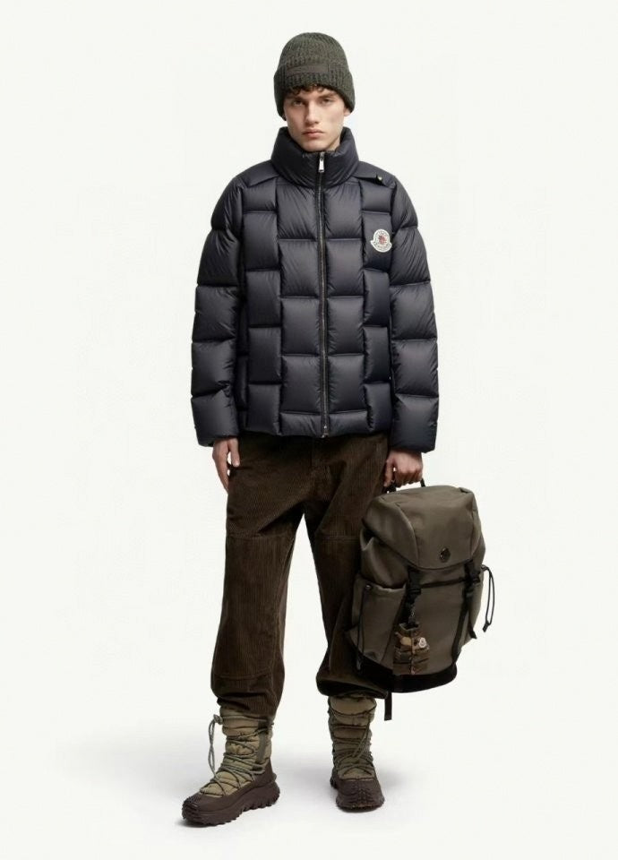 Square Quilted Embossed Back Puffer Jacket