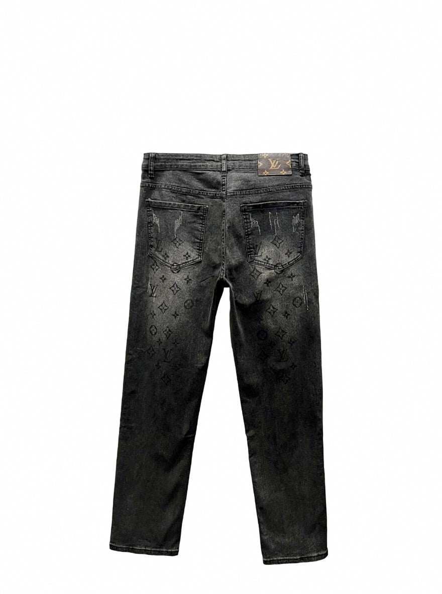 Black Monogram Jeans