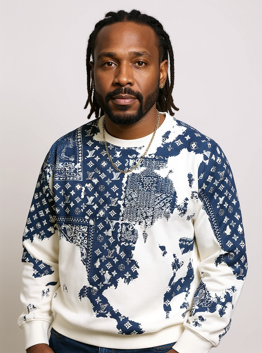 LV White Monogram Bandana Print Sweatshirt