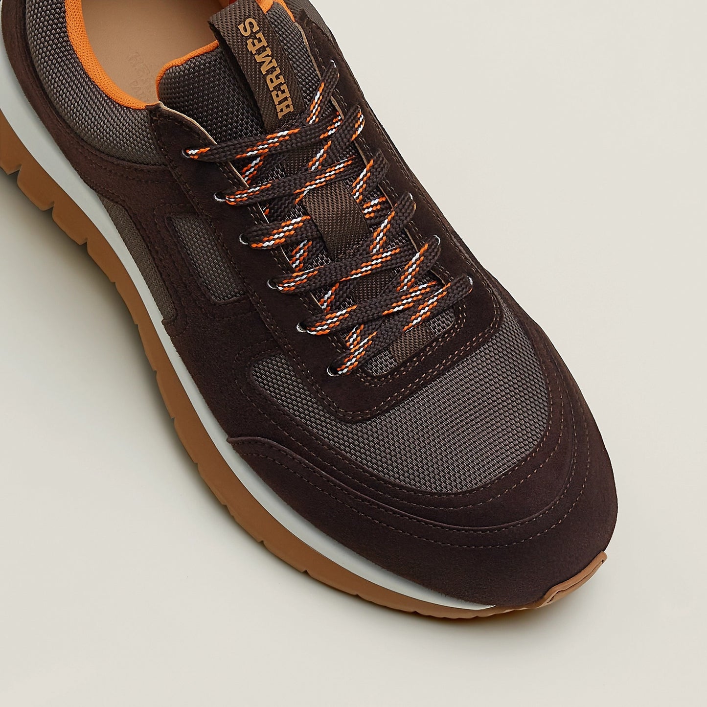 Urban Runner – Brown & Orange Suede Sneaker