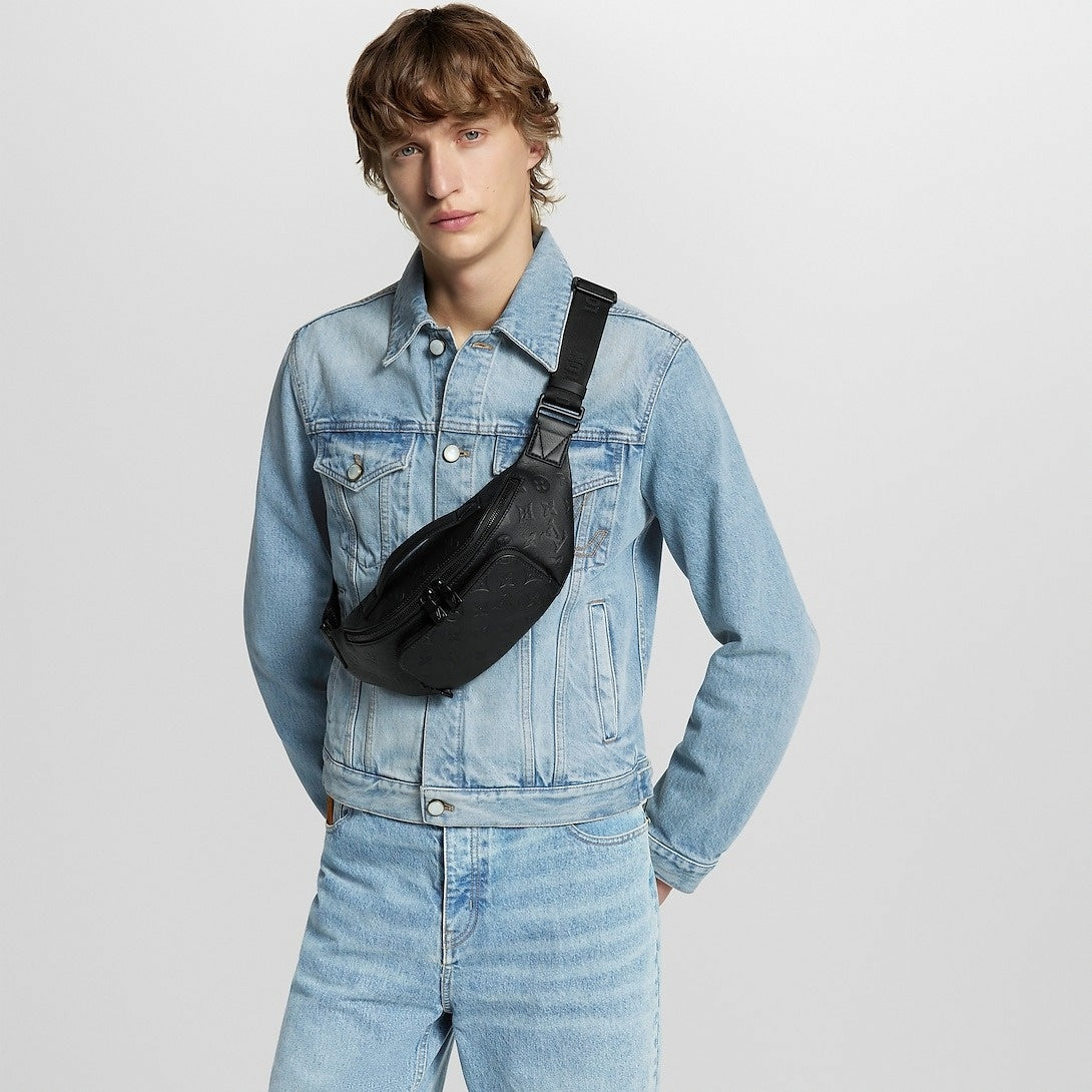 Rush Bumbag – Black Monogram Shadow Calfskin