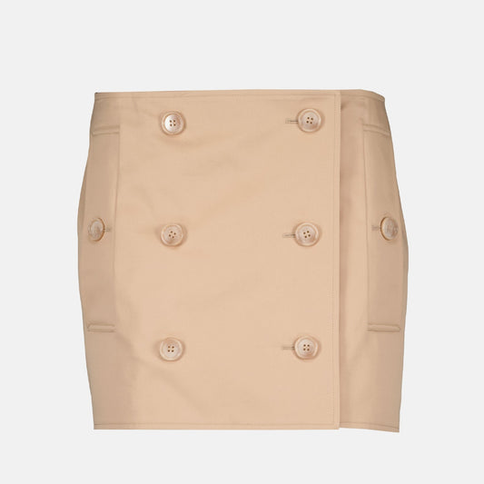 Trench Mini Skirt in Gabardine