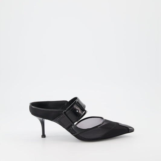 Punk buckle mules
