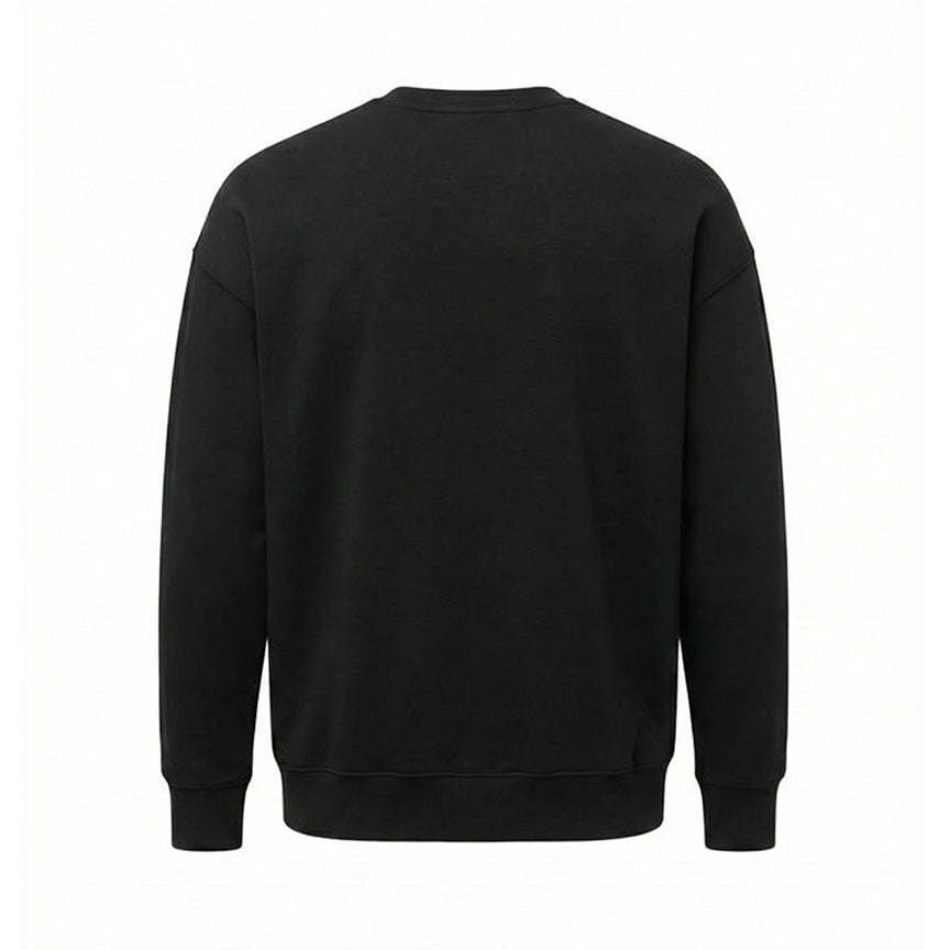 Black Distressed Logo Crewneck Sweatshirt