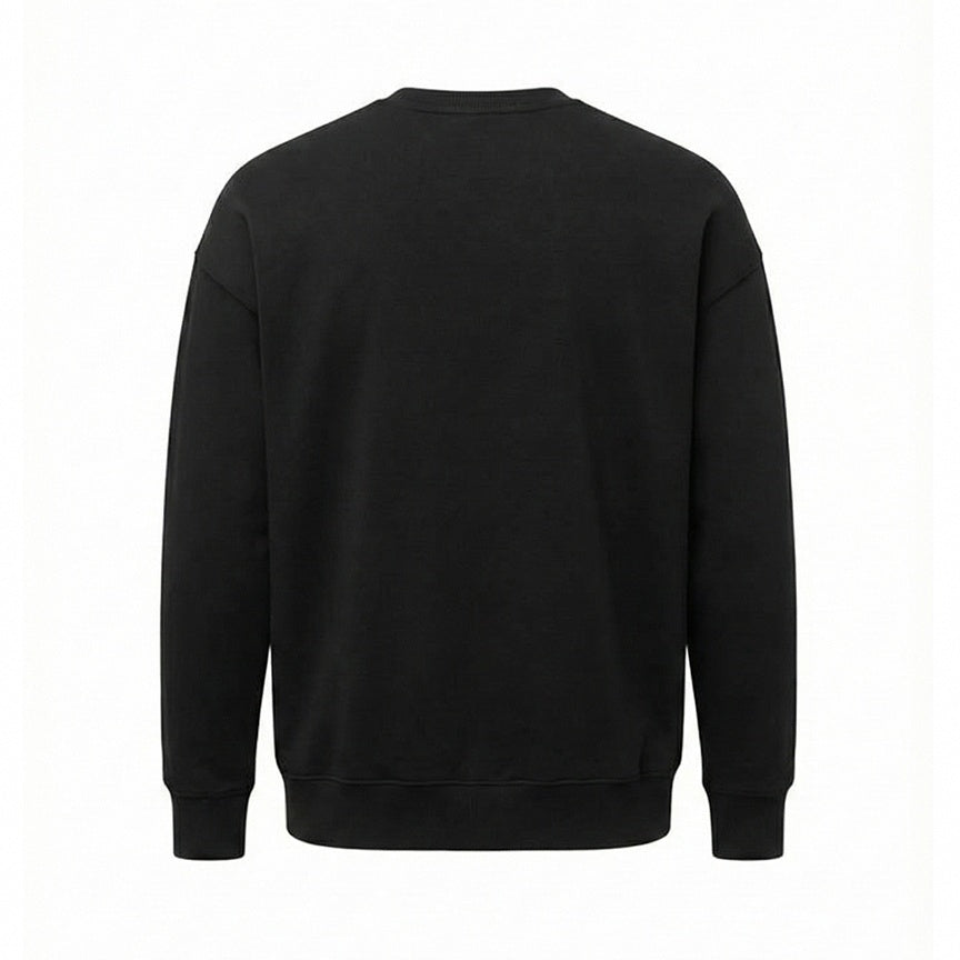 Black Distressed Logo Crewneck Sweatshirt