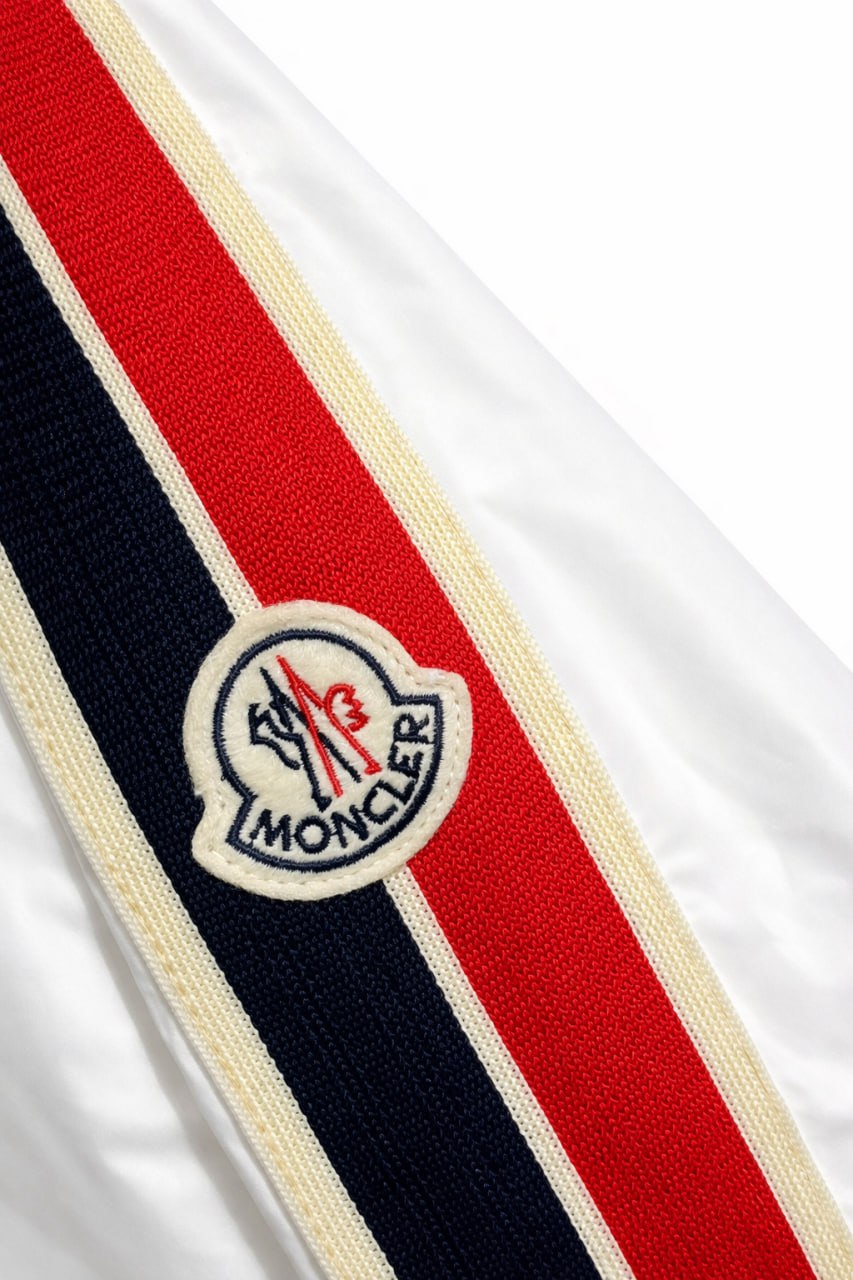 Tricolour Stripe Hooded Jacket – White