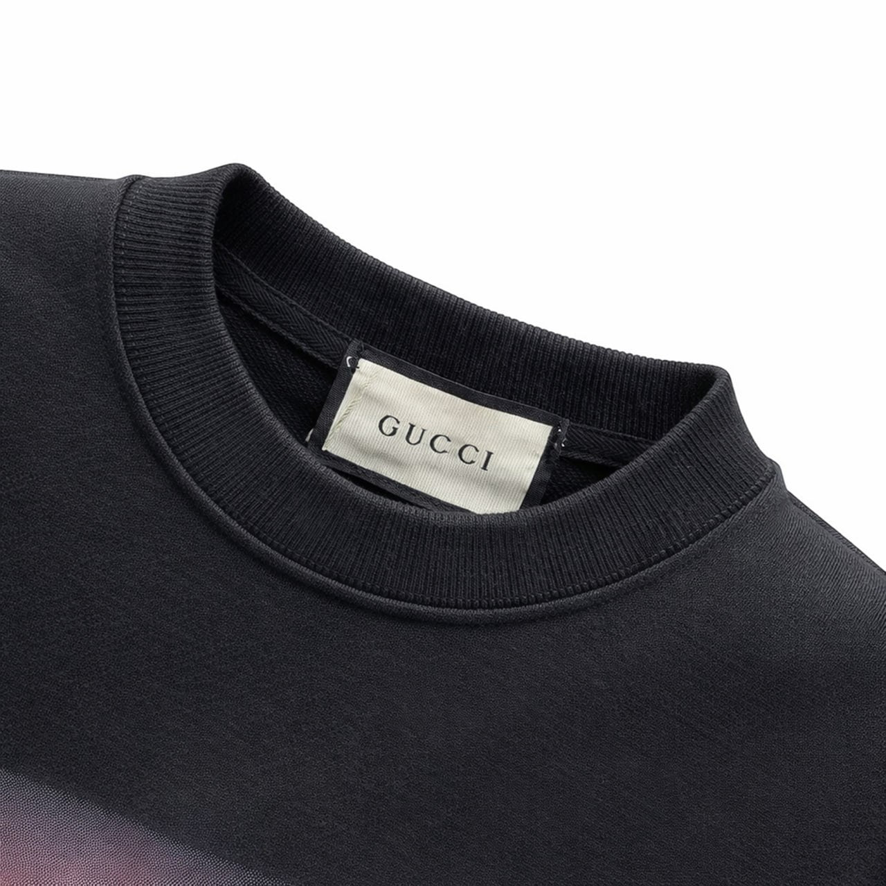 GG Web Stripe Logo Crewneck Sweatshirt – Black