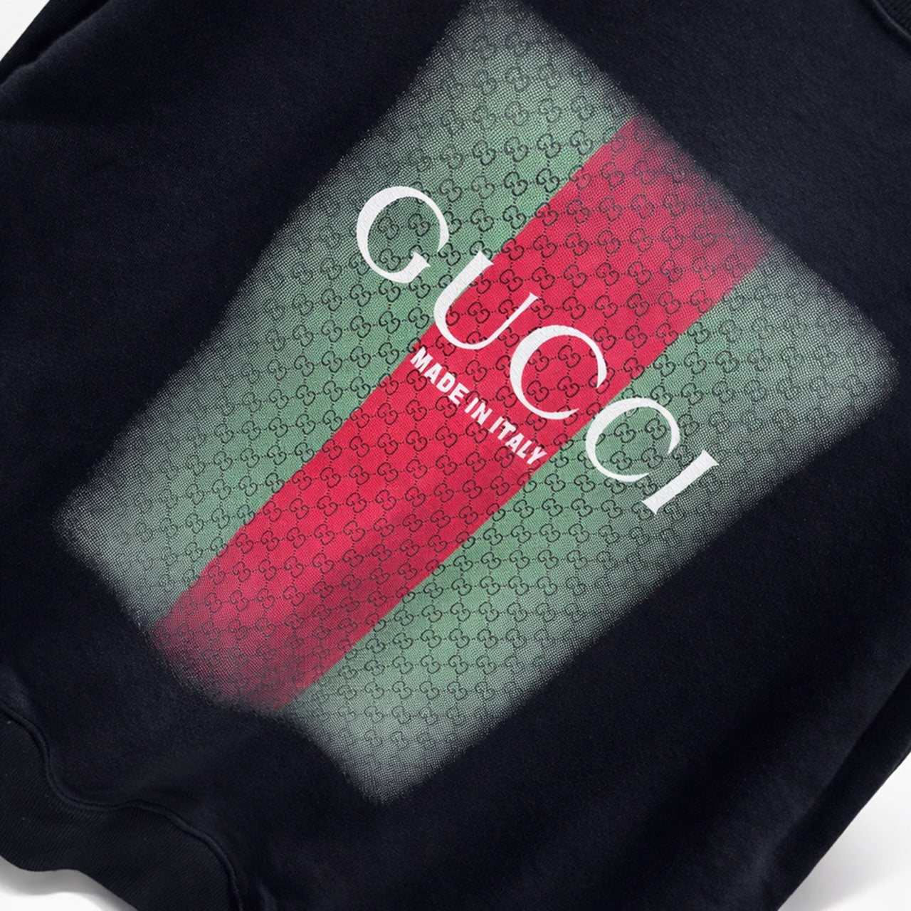 GG Web Stripe Logo Crewneck Sweatshirt – Black