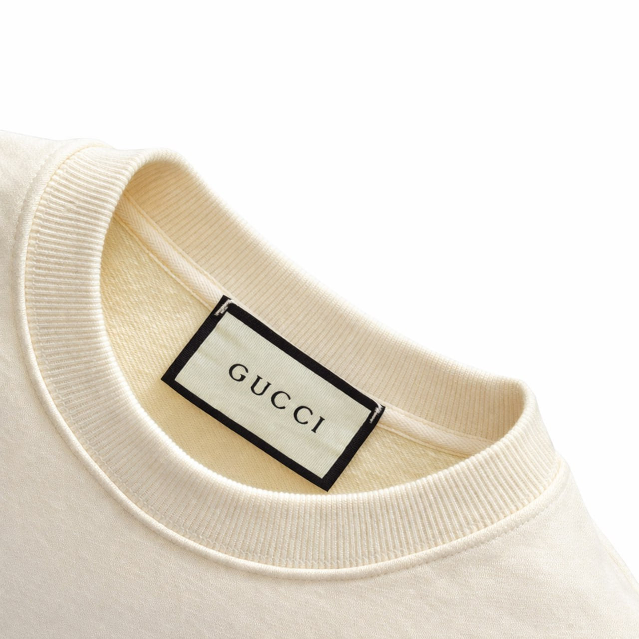 GG Web Stripe Logo Crewneck Sweatshirt – Cream