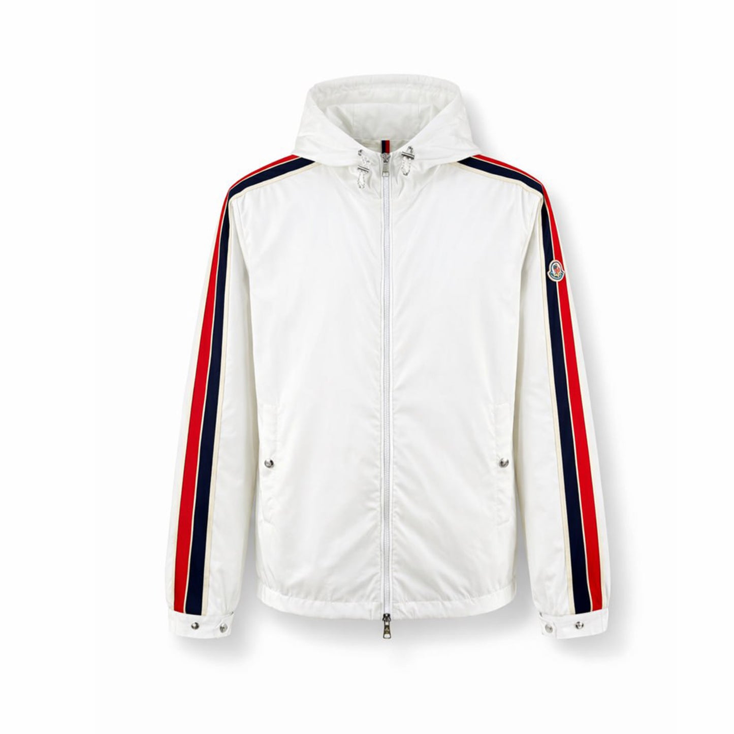 Tricolour Stripe Hooded Jacket – White