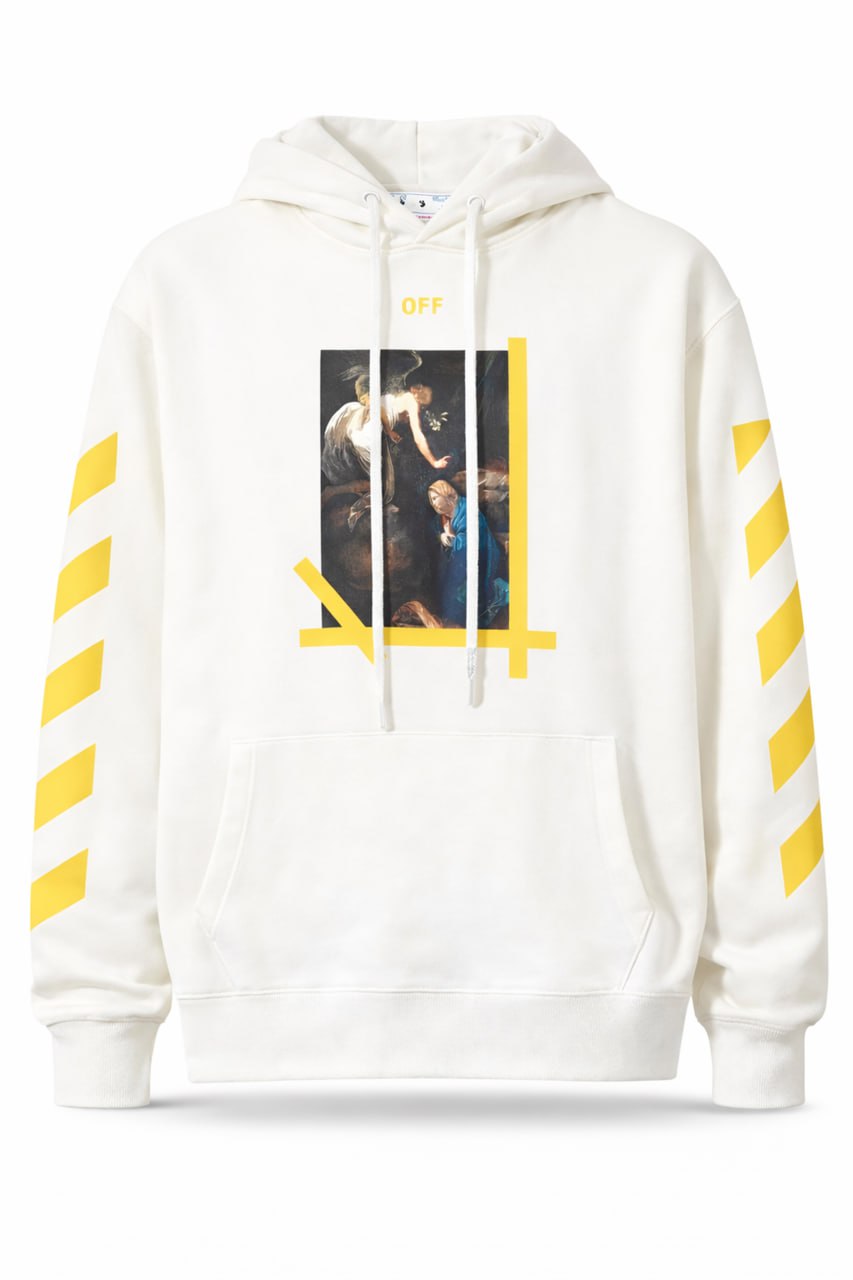 Arrows Graphic Hoodie – White / Yellow