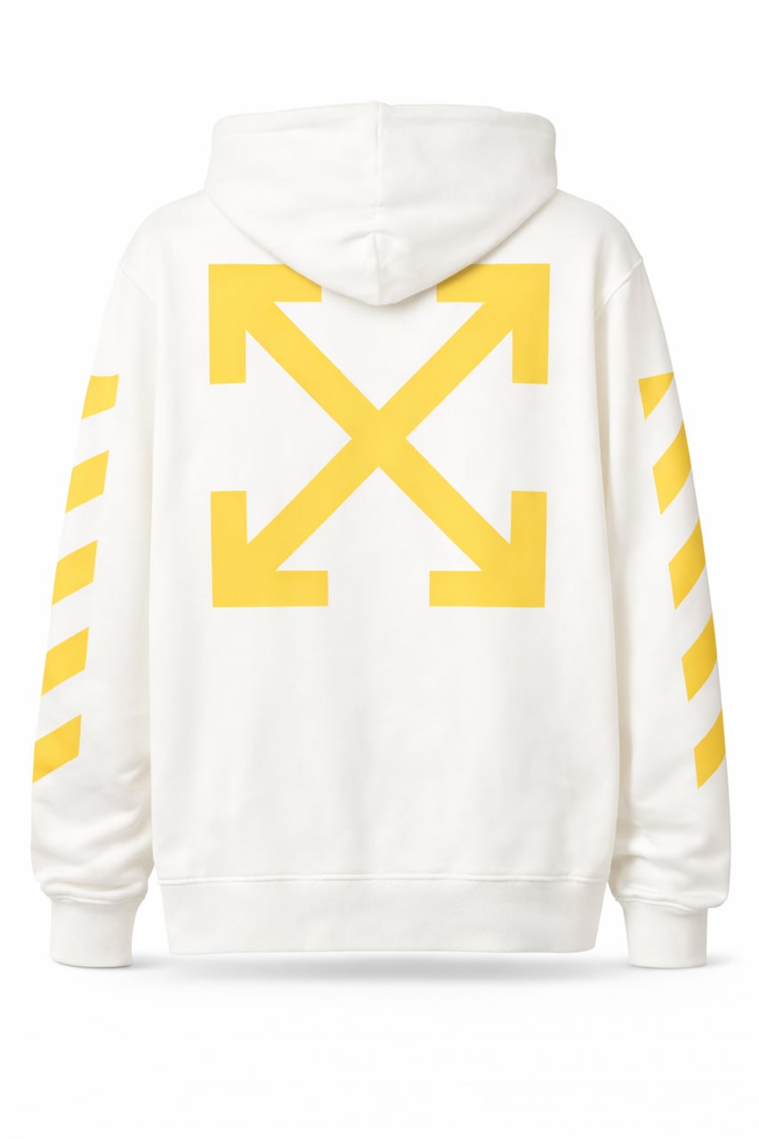 Arrows Graphic Hoodie – White / Yellow