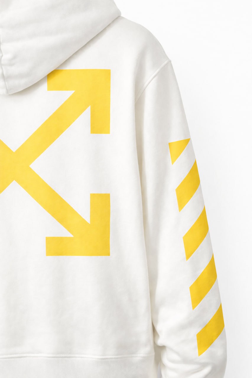 Arrows Graphic Hoodie – White / Yellow