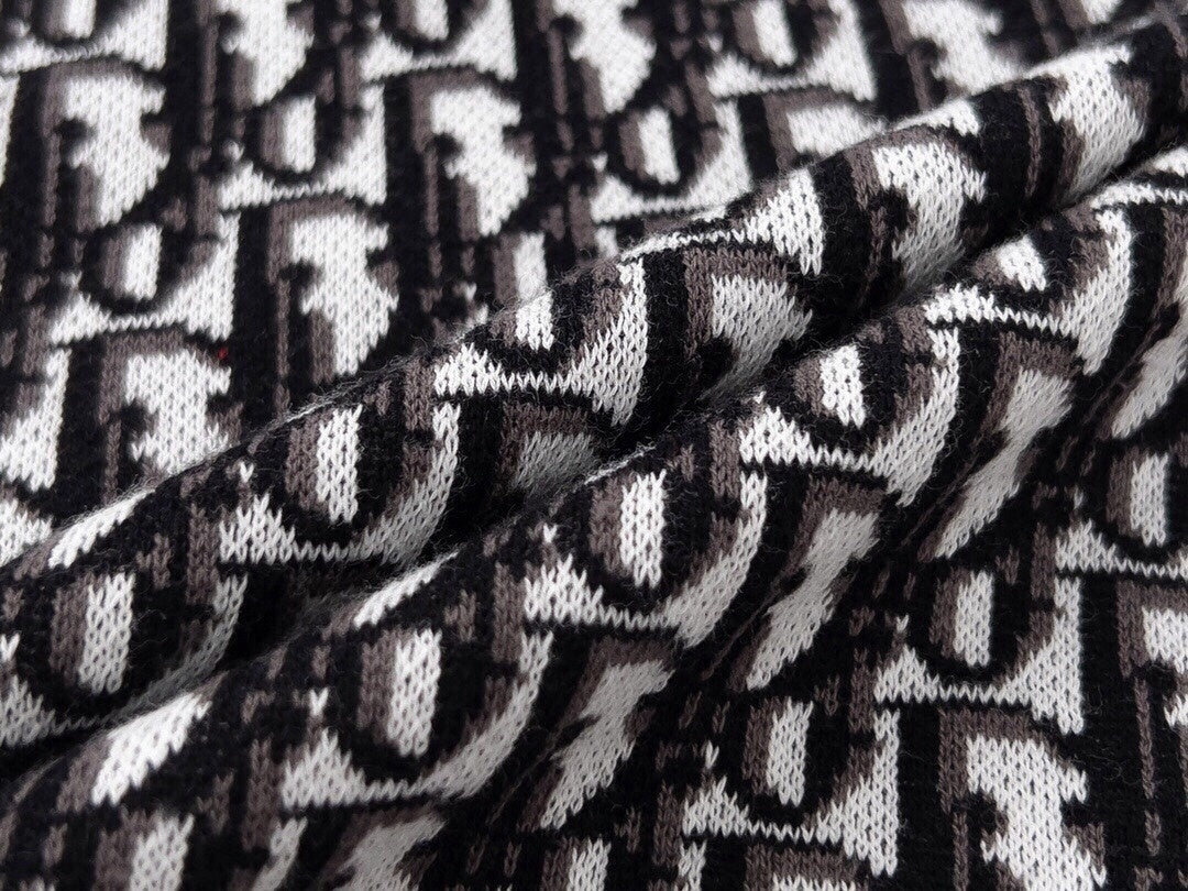 Oblique Wool Knit Polo Shirt – Black & Grey