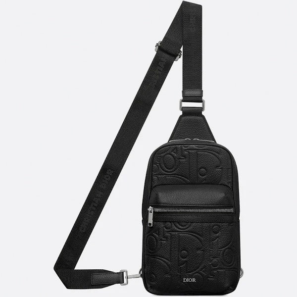 Rider 2.0 Sling Bag in Black Dior Gravity Leather