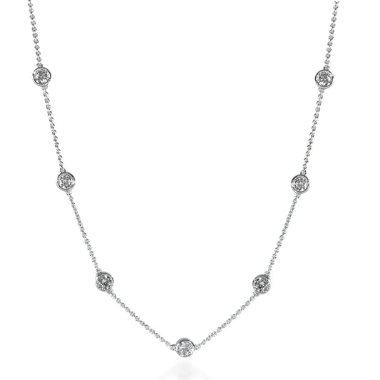 White Gold 2ctw Lab Grown Diamond by the Inch Necklace